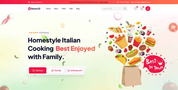 Reservq - Food & Restaurant HTML Template