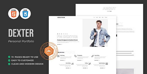 Dexter  - Personal Portfolio HTML Template