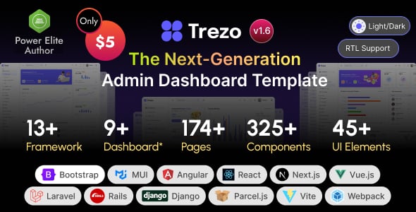 Trezo - Bootstrap, Material UI, React, Angular, Vue, Laravel & Rails Admin Dashboard HTML Template