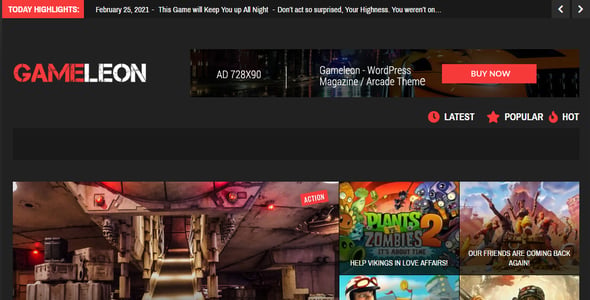 Gameleon - WordPress Gaming & Magazine Theme