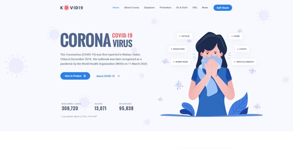 KOVID19 – Coronavirus (COVID-19) Prevention & Awareness HTML Template