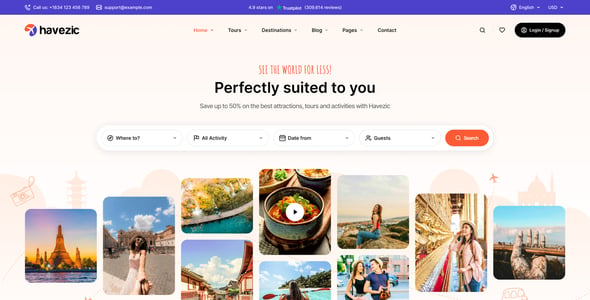 Havezic - Travel & Tour Booking WordPress Theme