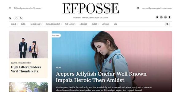 Efpose – Multipurpose Blog and Newspaper Theme