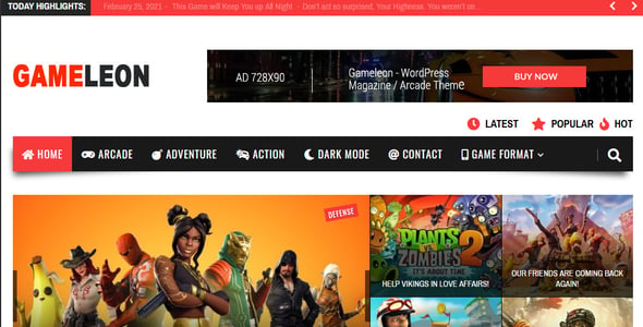 Gameleon - WordPress Gaming & Magazine Theme