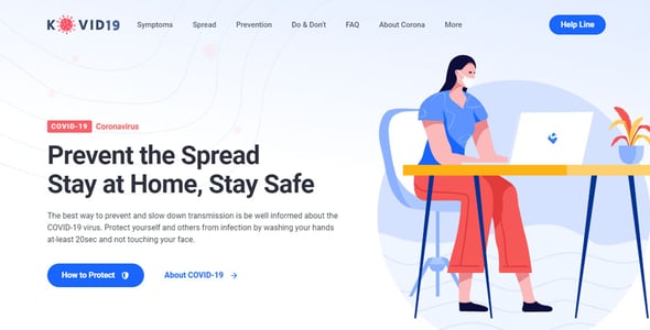 KOVID19 – Coronavirus (COVID-19) Prevention & Awareness HTML Template