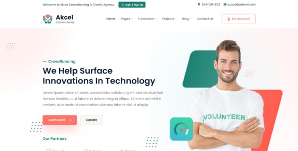 Akcel - Crowdfunding & Charity Django Template
