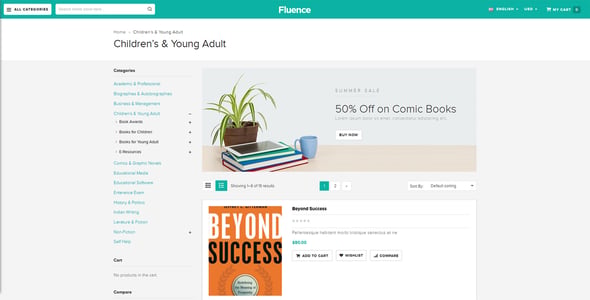 Fluence - Books Store Multipurpose Responsive WooCommerce WordPress Theme