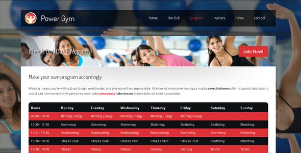 Power Gym - Responsive Wordpress Theme