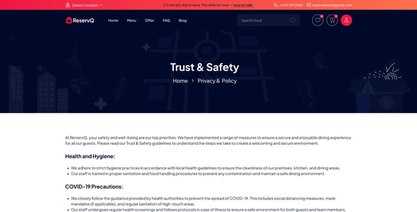 Reservq - Food & Restaurant HTML Template