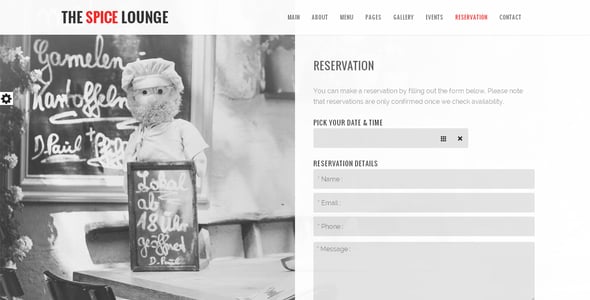 The Spice Lounge - Restaurant / Cafe HTML5 Template