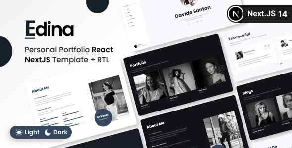 Edina - Personal Portfolio React NextJs + RTL Template