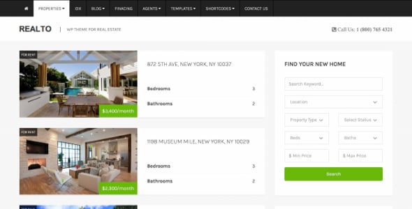 Realto - WordPress Theme for Real Estate Companies