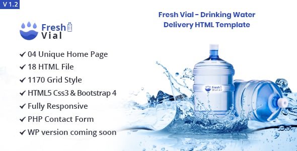 Fresh Vial - Drinking Mineral Water Delivery Bootstrap4 HTML5 Template
