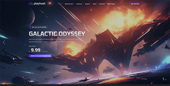 Playhost - Game Hosting Server WordPress Theme
