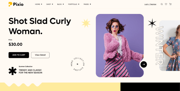 Pixio - Fashion Shop & eCommerce Nuxt Js Template