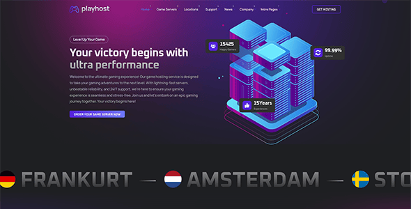 Playhost - Game Hosting Server WordPress Theme