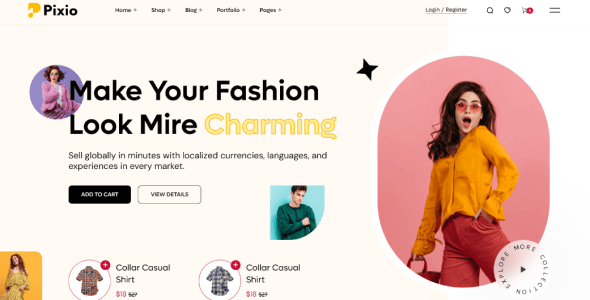 Pixio - Fashion Shop & eCommerce Nuxt Js Template