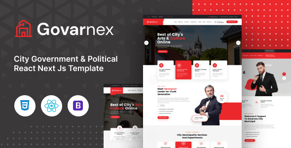 Govarnex - Municipal and Government React Next Js Template